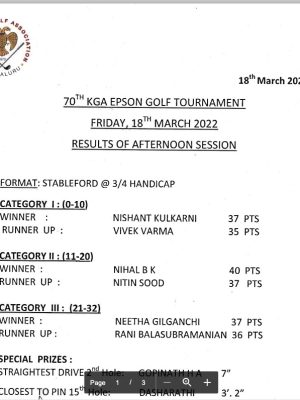 70th KGA EPSON Golf Tournament
